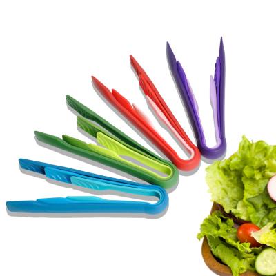 China 6 8 12 inch colorful viable set of 3 piece of Sala Leaves Shaped Plastic pp food tongs for sale