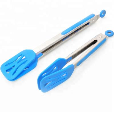 China Sustainable Imported Kitchen Utensils Lock Design Barbecue Serving Manual Silicone Food Service Tongs for sale