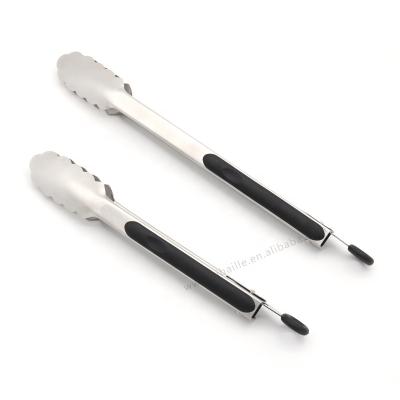 China Easily Cleaned Kitchen OEM Food Grade Chef Serving Stainless Steel Beef BBQ Tongs for sale