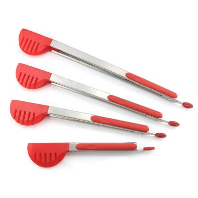 China New Durable Easy Handle Kitchen Utensils BBQ Tool Kit Nylon Spaghetti Tongs With Locking for sale