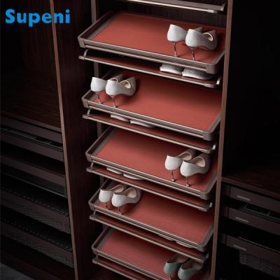 China Supeni Modern Wardrobe Accessories Storage Shoe Rack Top Mounted Metal Storage Rack for sale