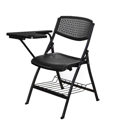 China (Size)Wholesale Adjustable Modern Black Adult Plastic Folding Study Chairs With Notepad for sale