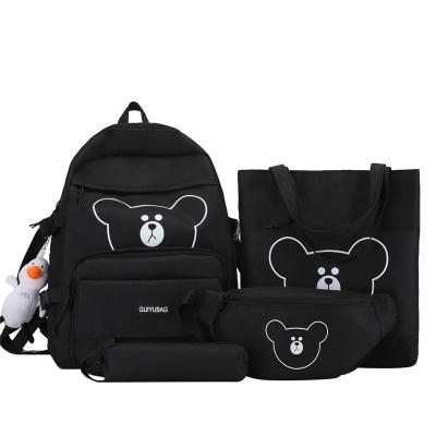 China GPS New Fashion School Book Bag For 5 Piece Student School Bag Set Cute College Backpack Set For Kids Teenagers for sale