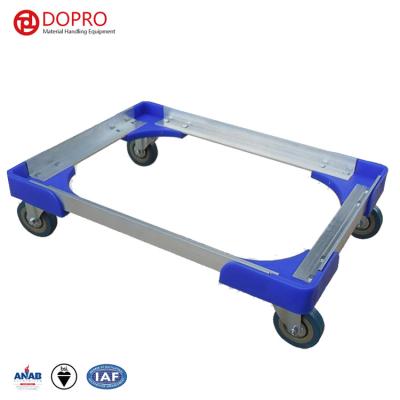 China OEM Industrial Custom Adjustable Length And Width Brand Name 4 Wheels Motors High Quality Cart With Caster for sale