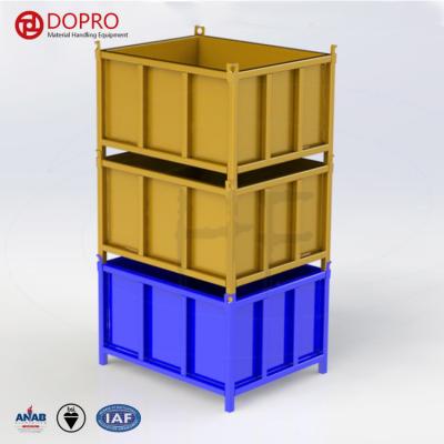 China Half Open Folding Large Capacity Heavy Duty Collapsible Galvanized Steel Pallet Box / Container for sale