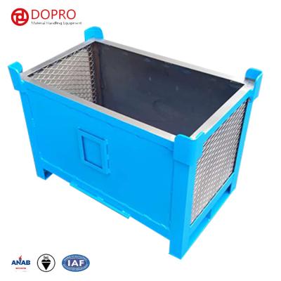 China Crack New Products Heavy Duty Metal Transport Warehouse Steel Pallet Box For Forklift for sale