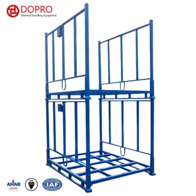 China Euro Outdoor Steel Material 4way Stack Metal Iron Folding Storage Pallet TextileTransport Racks For Fabric Customed for sale