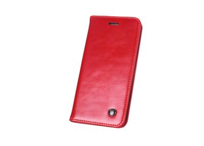 China Foldable Red iPhone 7 Leather Case Anti - Skid Smooth Surface Easy Installation for sale