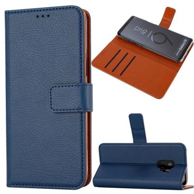 China Handmade Leather Flip Phone Cover For Samsung Galaxy S9 ROHS Certificate for sale