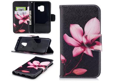 China Black iPhone 7 Plus Wallet Phone Cover With Magnetic Print PU Leather for sale