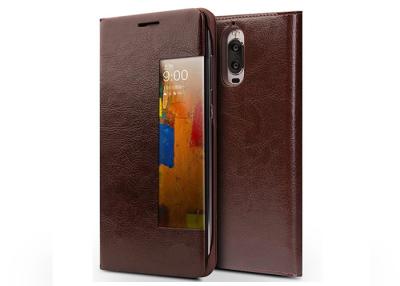 China Huawei Mate 9 Pro Leather Case With Smart View Window , Customized Colors for sale