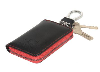 China Zipper Closure Leather Key Holder Wallet , Business Leather Compact Key Case for sale