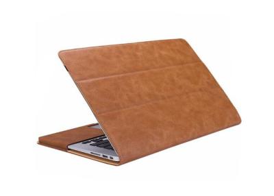 China Multifunctional Brown Leather Tablet Portfolio Case For MacBook Air 13.3 Inches for sale