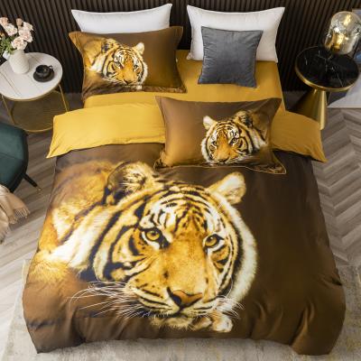 China Nondisposable 100% Customized Bedding Set Business Animal Print Cotton Queen Duvet Cover Set for sale