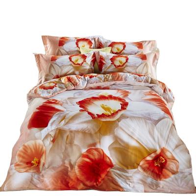 China Factory Wholesale 40 Nondisposable Cotton White Flower Quilt Cover Queen Stable Warm Bedspread Long for sale