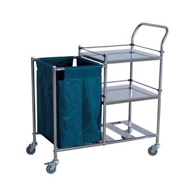 China Hospital Trolley Carts Hospital Luggage Canvas Clean Service Domestic / Laundry Handle Medical Trolley for sale