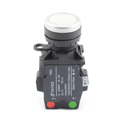 China TAYEE Green and Two Push Button Switch 22mm LED Light Lock Button Red Color Illuminated Switch LA42PD2-10 for sale