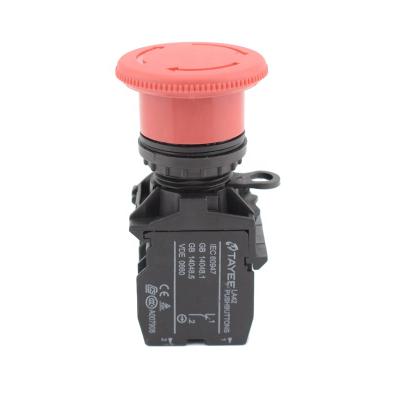 China TAYEE 22mm LA42J Mushroom Push Button LA42J-11 Ip65 Emergency Start Stop Push Button Switch for sale