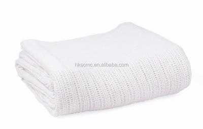 China Anti-Static High Quality Single Cellular White 100% Cotton Hospital Blanket for sale