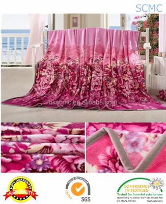 China Fire Retardant High Quality 100% Super Soft Red Printed Flannel Polyester Fleece Blanket for sale