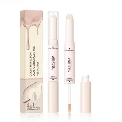 China Whitening Design Concealer Pen One Hydration Dual Stroke For Two Purposes Waterproof Liquid Concealer Stick Custom Label for sale