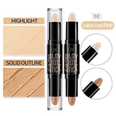 China High Quality Waterproof Vegan Concealer Concealer Anti-Wrinkle QIC Face Contour Highlighter Bar Stick Makeup Dual Function Stick for sale