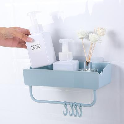 China Viable Wholesale Cheap Plastic Bathroom Storage Rack Shower Room Storage Shelf Holder Wall Mounted Adjustable Rack for sale