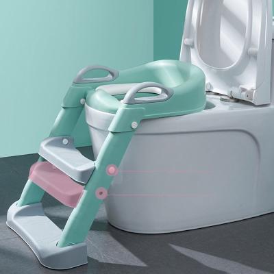 China Eco-freindly Hot Sale Travel Kids Baby Toilet Step Stool Potty Trainer Adjustable Seat Training Chair With Step Stool Ladder for sale