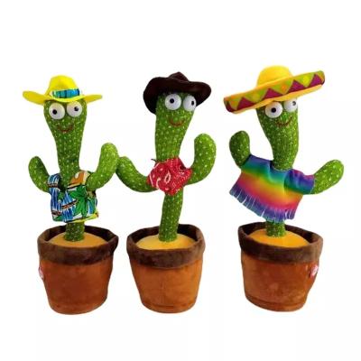 China Children Accompany Cactus Type Plush Toy Singing and Dancing Rehearsal Stuffed Doll Cute Funny 120 Songs Battery USB Toy for sale