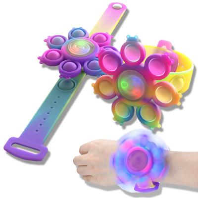 China Widely Used Octopus Shaker Spinner Toys Anti Strain Wristband Silicagel Push Spin Light Jumping Waterproof Bubble for Kids Gift for sale