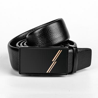 China PW010 New Comfortable Adjustable Business Genuine Leather Belts And Casual Automatic Belt Black For Men for sale