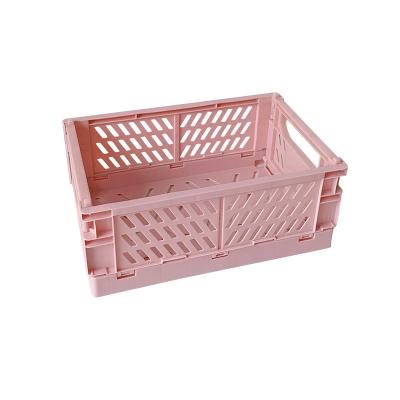 China Hot Selling Viable Organizer Folding Small Plastic Home Office Stacked Basket for sale