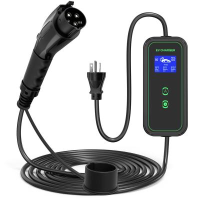 China EV Car OEM ODM Waterproof Portable EV Charger 7kW 32A SAE J1772 Charging Plug with LCD Screen for sale