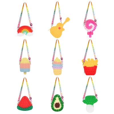 China Factory Wholesale Silicone Fruit Shapes Silicone Push Pop Bag Busty Person Toys Bag Bubbles Pinch for sale