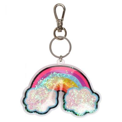 China PVC Plastic Liquid Puffy Key Chain Personalized Glitter Custom Shape Liquid Key Chain for sale