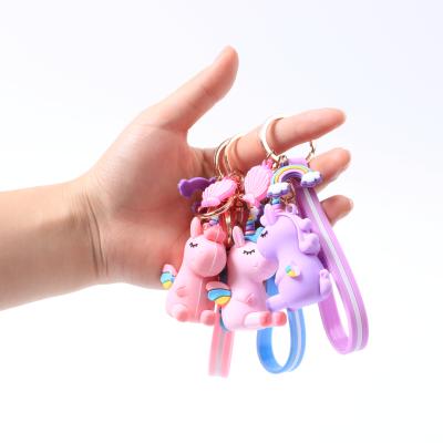 China Wholesale Cartoon Rubber Doll PVC Unicorn Key Chain Factory Key Chain for sale