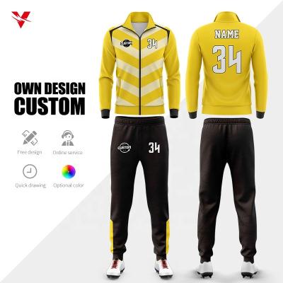 China Breathable Custom Sublimation Polyester Plus Football Jogging Tracksuits Full Size Velvet Tracksuit Mens Casual Zipper For Men for sale