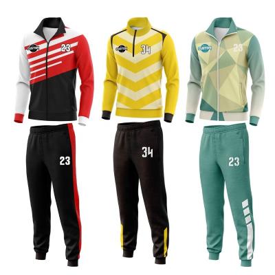 China Wholesale Men's Custom Tracksuits Football Logo Sublimation Stripe Tracksuit Personalized Breathable Training Casual Unisex Football Tracksuits for sale