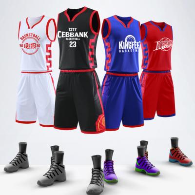 China Men's DIY Basketball Tank Tops Breathable College Basketball Uniforms Custom Sets Shirt Quick Dry Sleeveless Shorts Team Basketball Suit for sale