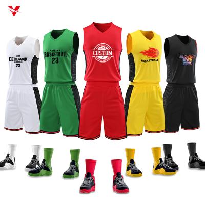 China Customizable Sports Men's Logo And Numbers Design Dri-Fit High Quality Polyester Mesh Basketball Jersey Uniform Sets Green for sale