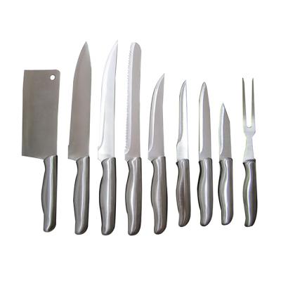 China Viable Professional 9Pcs Stainless Steel Sandwich Handle Kitchen Knife Set for sale