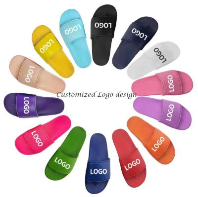 China Custom Logo Slide Sandal Men Designer Slippers Fashion Trend High Quality Blue Sandals Sliders for sale