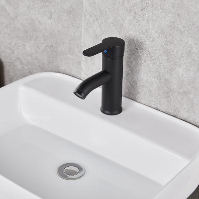 China New Products Bathroom Matte Black ss304 Freestanding Basin Faucets SUS Modern Single Rust Faucet Sink Vanity Handle Handle Basin Faucet for sale