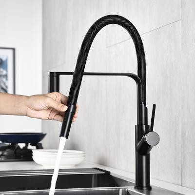 China Modern 304 Stainless Steel Matte Brushed Black and Rose Gold Color 360 Degree Rotating Swivel Kitchen Faucet for sale