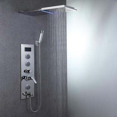 China Without Hotel Brass Slide Bar Home China Factory Rainfall Panel Digital Shower Mixer Faucet Set for sale