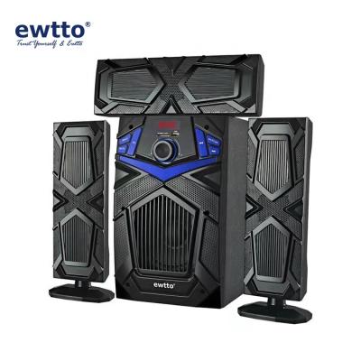 China Hot Selling LED Flashing Light ewtto Office Home Theater Speaker 3.1 Radio Speakers For TV Computer for sale