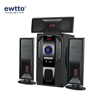 China Wholesale ET-P3675B 3.1 Ewtto Blue LED Flashing Light Radio Tooth Speakers For TV Computer for sale