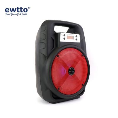 China No ewtto ET-P4067B 8 Inch Outdoor Portable Light Wireless BT LED Trolley Speakers With Remote Control for sale