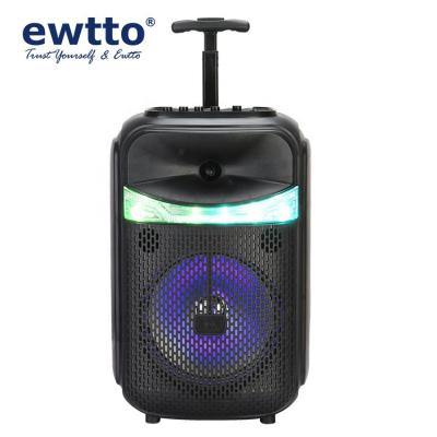 China No ewtto ET-P5078MBTC 8 Inch Outdoor Portable Light Wireless BT LED Trolley Speakers With Microphones for sale