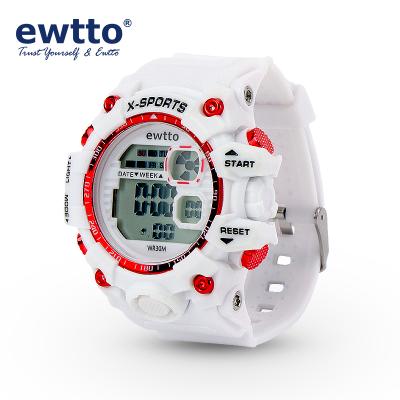 China Alarm ewtto Wholesale LCD Night Light Sport Watch Waterproof Digital Wristwatch For Teens Men Women for sale